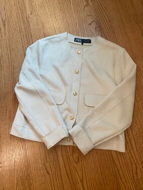 Zara Beige Suede-Look Jacket
